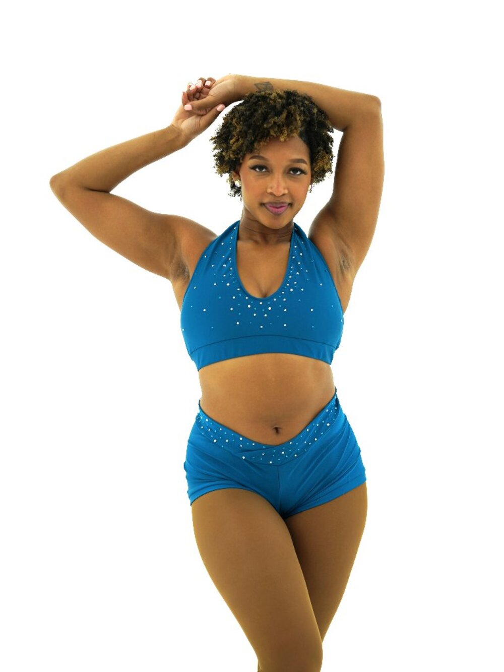 Teal V Halter & Shorts Audition Set - Large